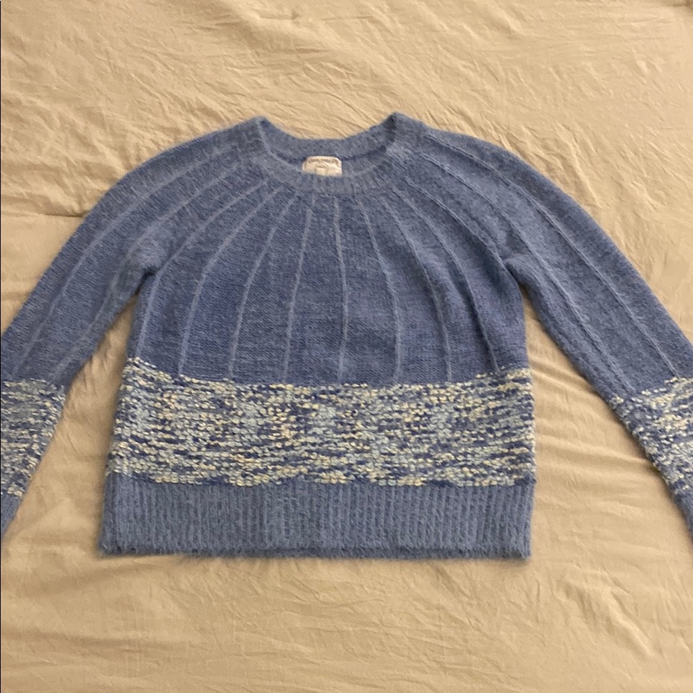 Blue and White Women's Sweater